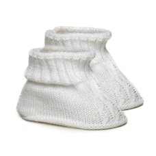 S440-W: White Chain Knit Bootees